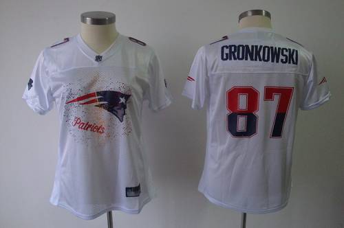 Patriots #87 Rob Gronkowski White 2011 Women's Fem Fan Stitched NFL Jersey